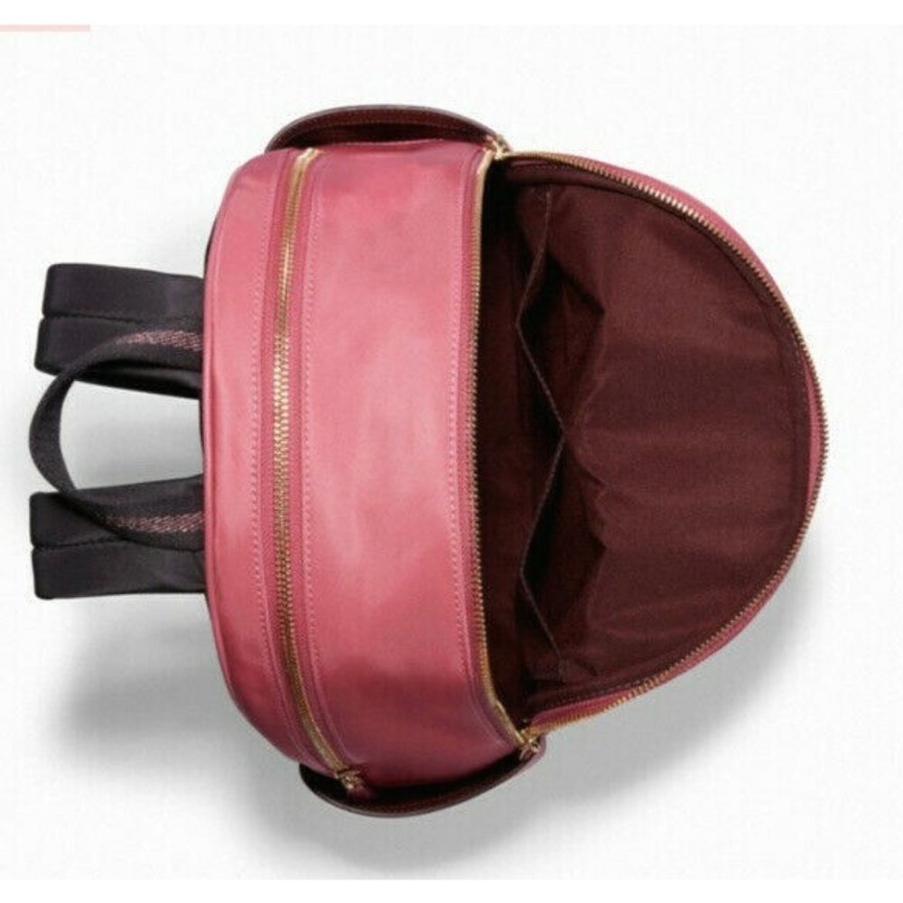 New Coach C4094 Court Backpack with Ruching Nylon & Pebble Leather Confetti Pink - Picture 3 of 4